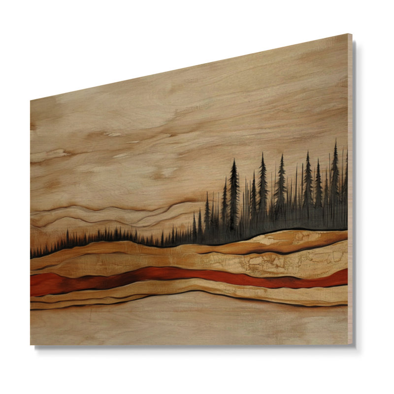 Gardella II - Décoration murale paysage en bois, H 30 po x l 40 po, Rectangulaire