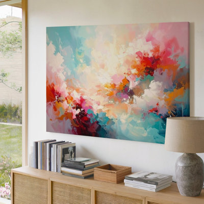An Abstract Composition Filled With Soft Canvas Swirling Pastel Colors And Diffused Light Pinks Wall Art Premium Quality Ready To Hang