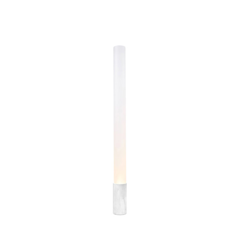 Elise Column Floor Lamp, Marble White, 32" H x 4.5" W x 4.5" D