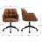 Comfy Faux Leather Desk Chair Modern Computer Task Chair Swivel Accent Chair With Mid Back Arm Chair For Living Room/Bedroom/Home Office-1037455874