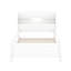 Lit plateforme simple blanc avec rangement à DEL, tête de lit et garde-corps intégrés pour une stabilité accrue-467497538-467497539