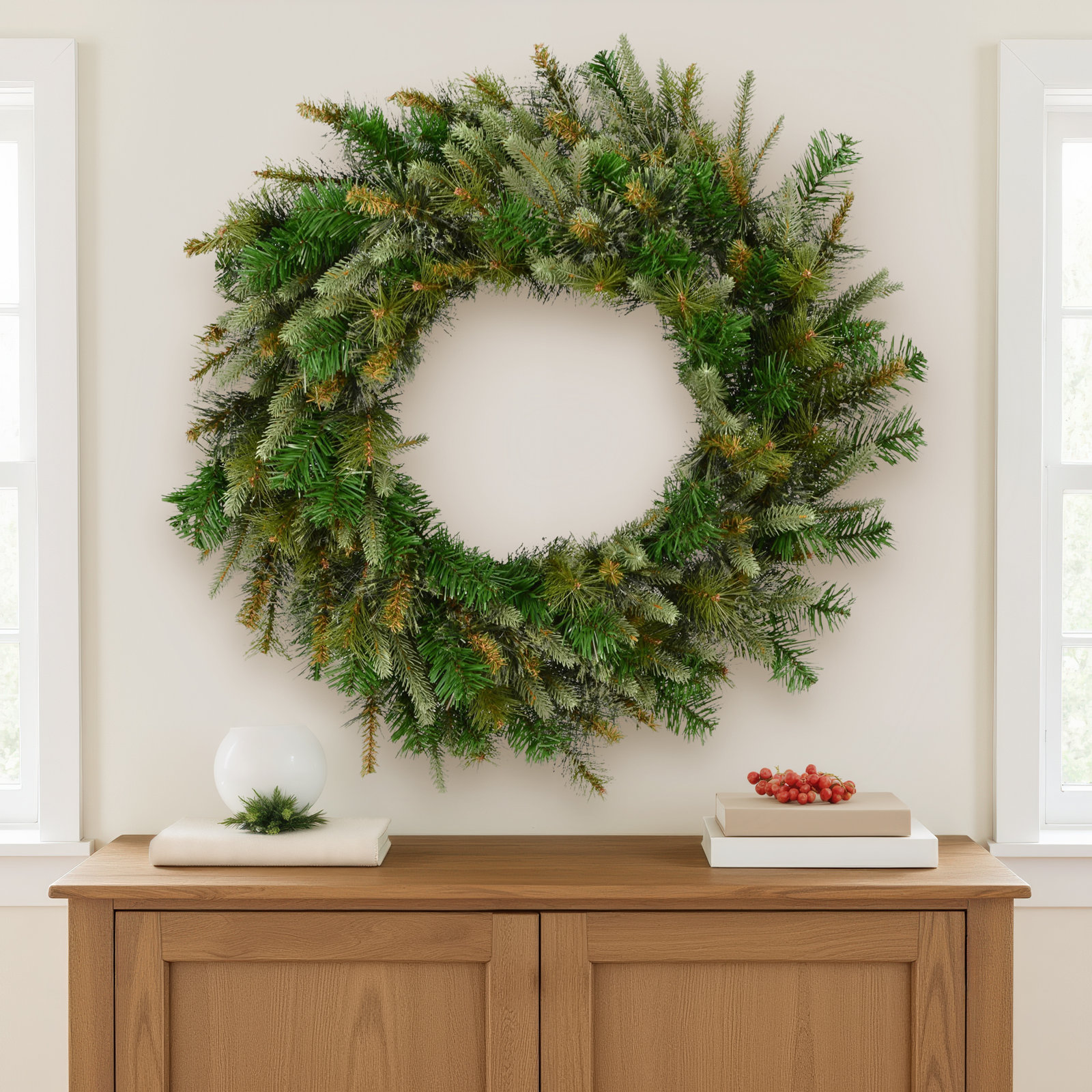 Cashmere Pine Mixed Assortment Christmas Wreath, 48"