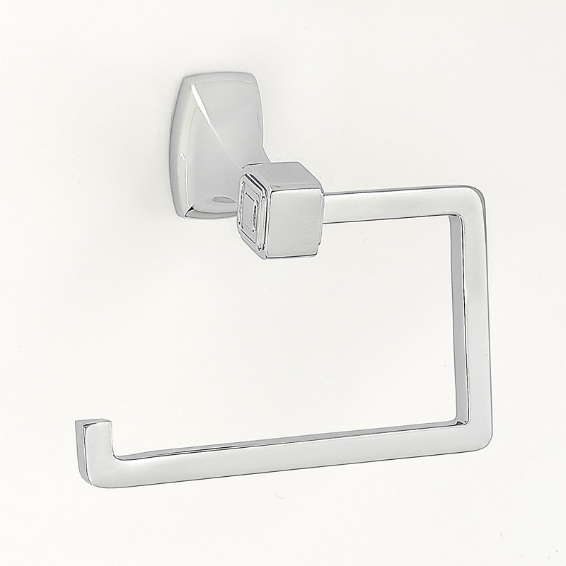 Cube Wall Mounted Single Post Tissue Holder, Polished Chrome