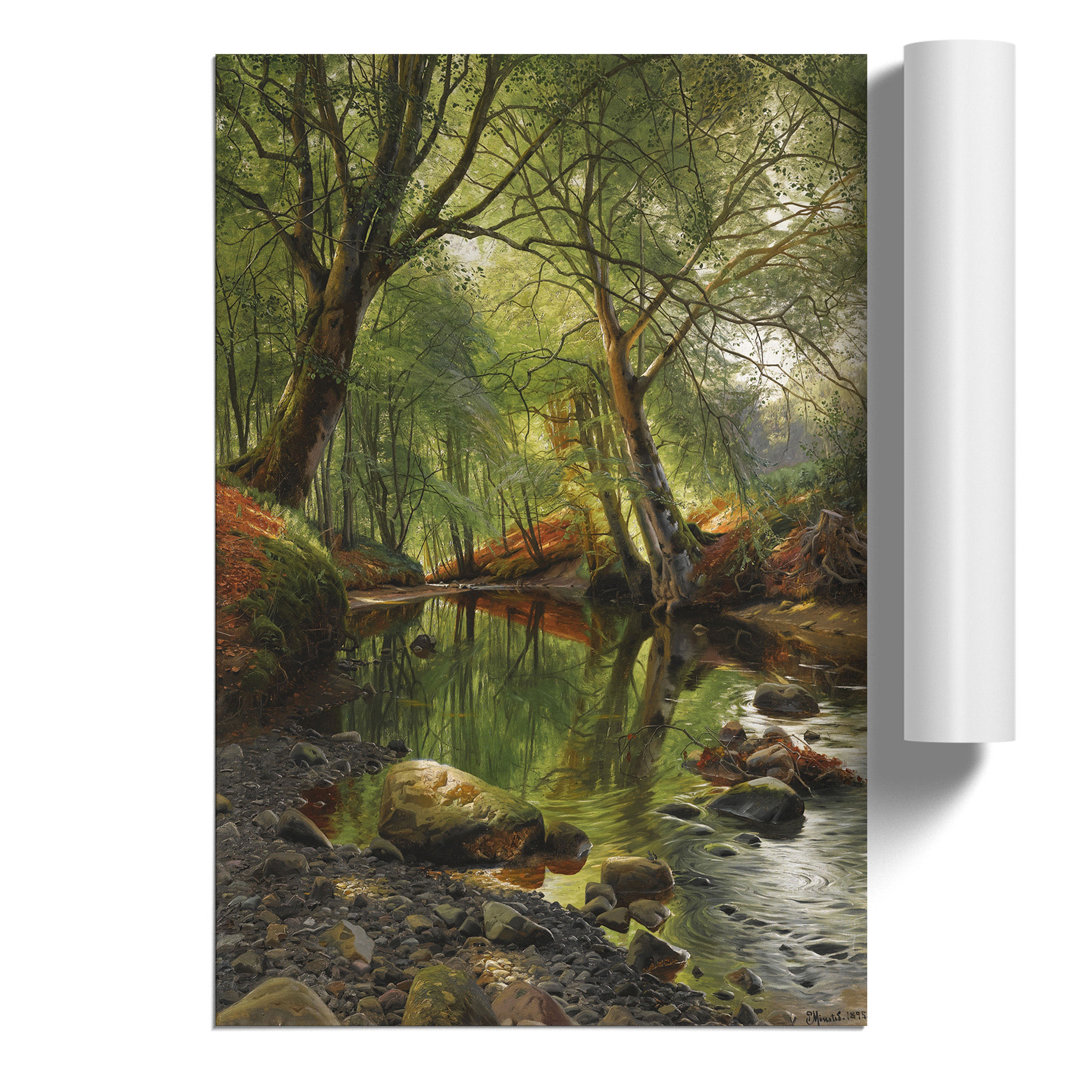 A Woodland Stream by Peder Mork Monsted - Frameless Print