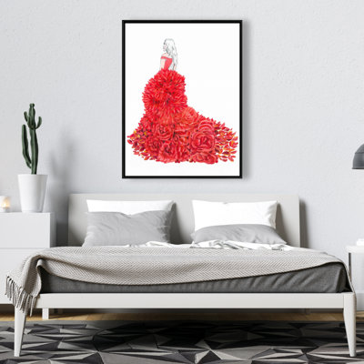 Impression de robe de fleur sur toile