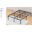  Base de lit plateforme en métal noir 16 po Turberville avec support en lattes d'acier, aucun sommier requis, taille simple-195650542-157803622