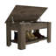 Table de rangement Austin, une tablette de table extensible, quatre pieds, tablette inférieure - chêne clair -1633586942