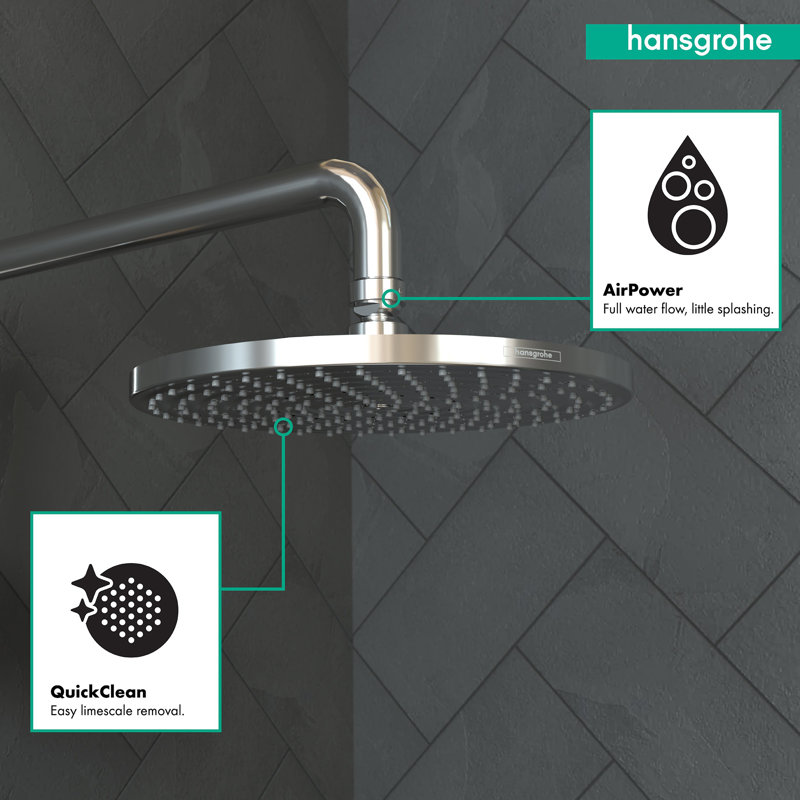 Raindance Downpour Air Rain Shower Head, Chrome