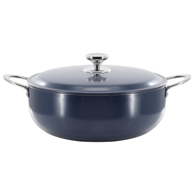 Caldero antiadhésif en aluminium bleu foncé avec couvercle Oster Cartagena