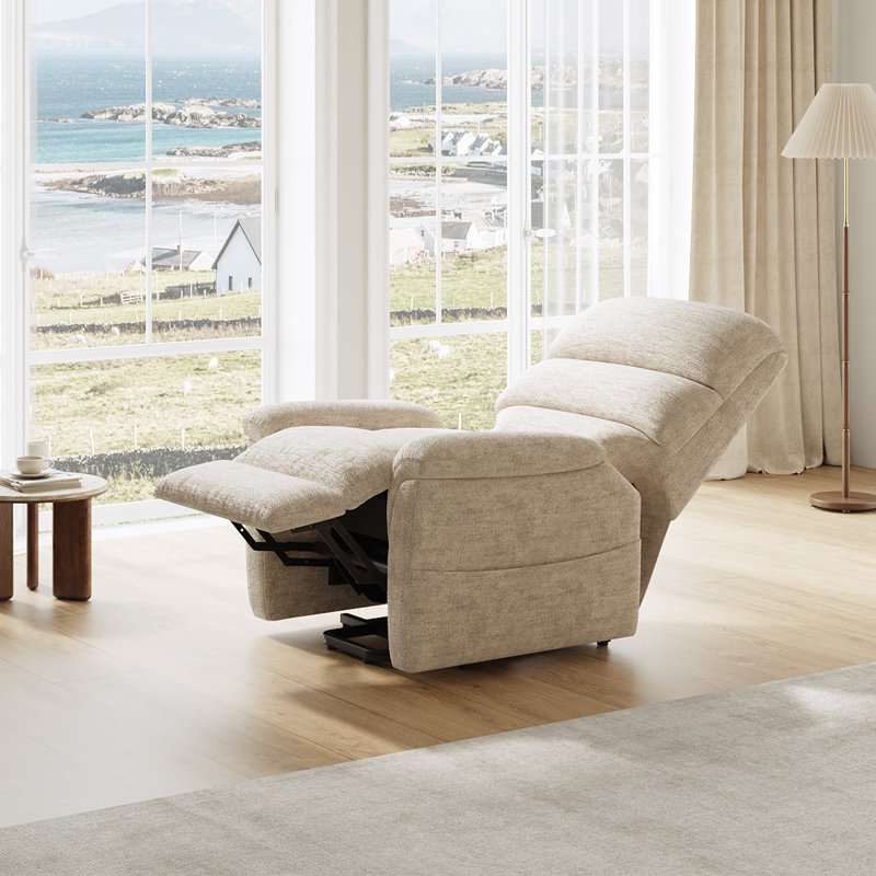 Electric Recliner Chair With Dual Motors, Vibration Massage, Heating, Assisted Lift, 270° Swivel, USB & Type-C Charging, Storage Pockets