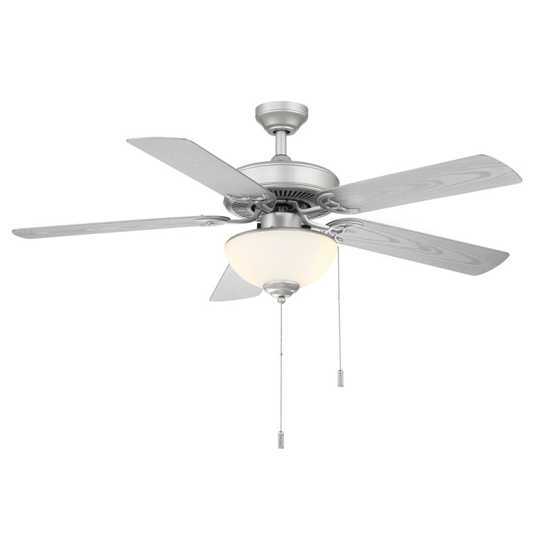Besjan Ceiling Fan with Light Kit, Painted Brushed Nickel/Silver