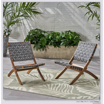 Ensemble de 2 chaises pliantes en bois d'acacia Huntsville, durables et élégantes pour l'intérieur et l'extérieur