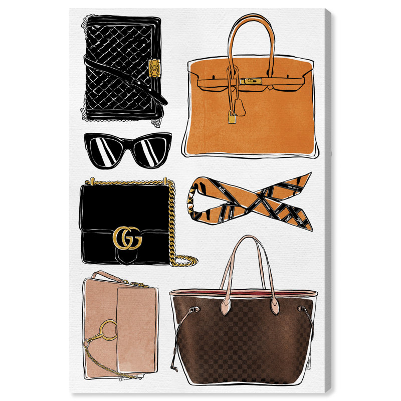 «My Purse Collection», impression encadrée, H 24 po x l 16 po x P 0,75 po, Toile tendue