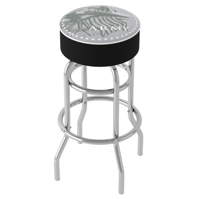 Swivel Upholstered Counter Stool with Metal Frame