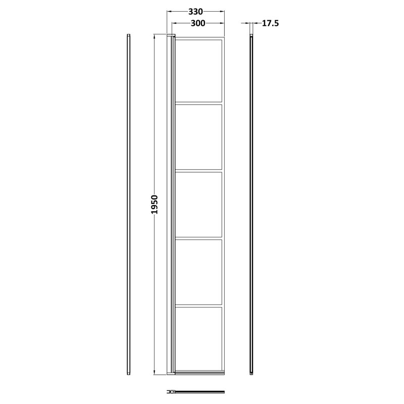 322 mm W Walk In Frameless Wet Room Glass Screens