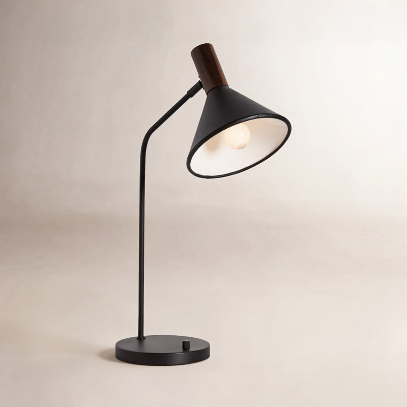 Lampe de bureau Naiesha, Noir thermolaqué