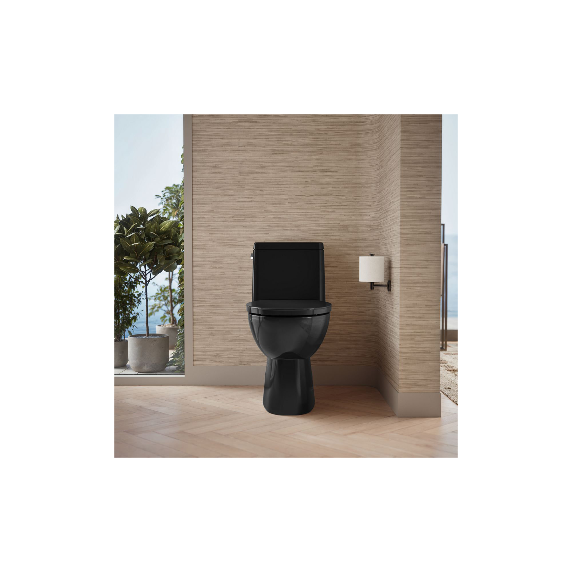 Reach 1.28 GPF Water Efficient Elongated Toilet, Black