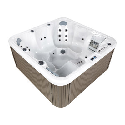 Ebern Designs CALIMA 5270 Volt 6 Person 33 - Jet Square Hot Tub in Brown