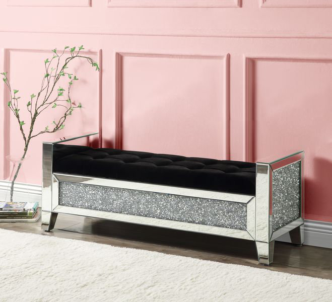 Banc Bryson, miroir et faux diamants