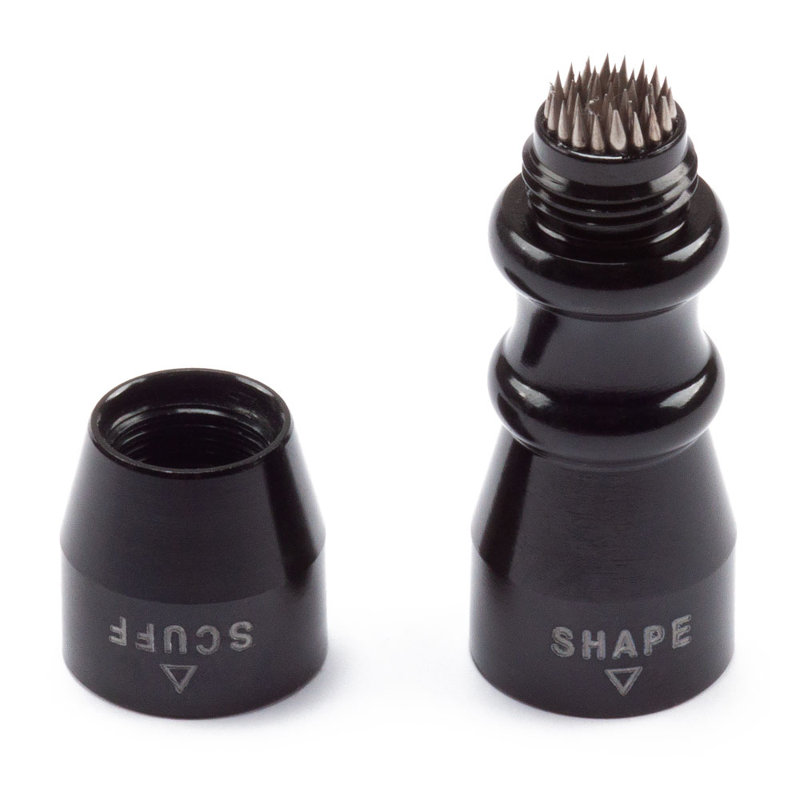 3-in-1 Pool Cue Tip Scuffer Shaper Aerator Tool, Black