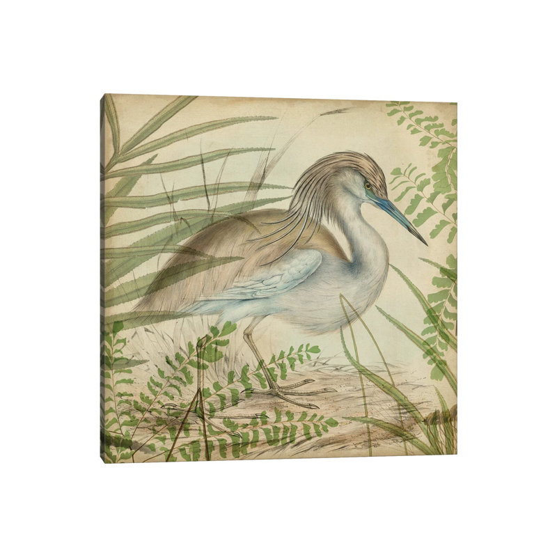 Heron & Ferns II by Vision Studio - Wrapped Canvas Painting, 93.98 cm H x 93.98 cm W x 1.91 cm D