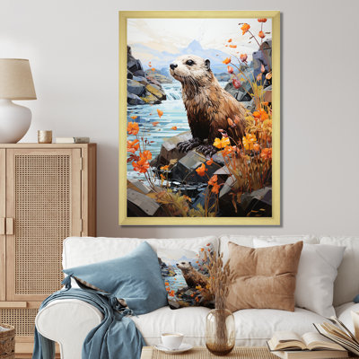 Loutre brune ludique rivière Dweller - imprimé