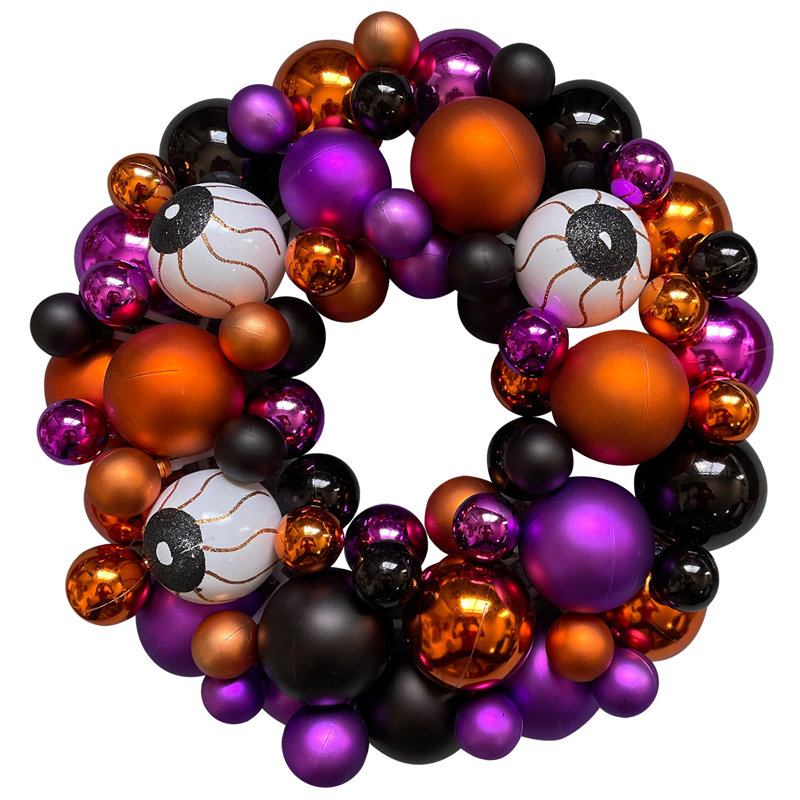 Couronne d'Halloween incassable en forme de boule incassable - 13 pouces