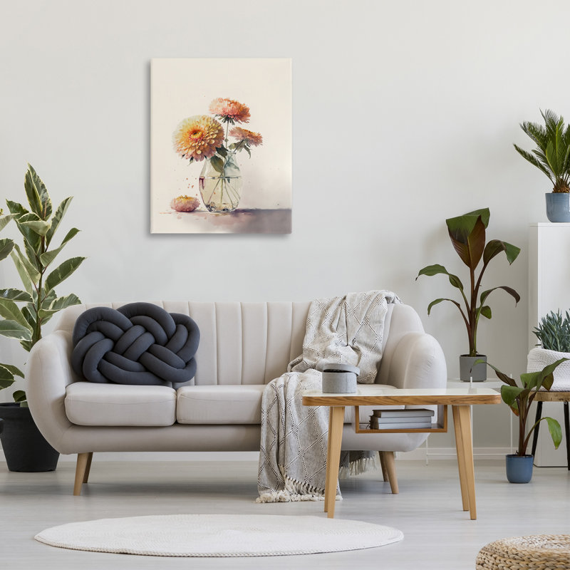 Blooming Dahlias, peinture, H 40 po x l 30 po x P 1,5 po