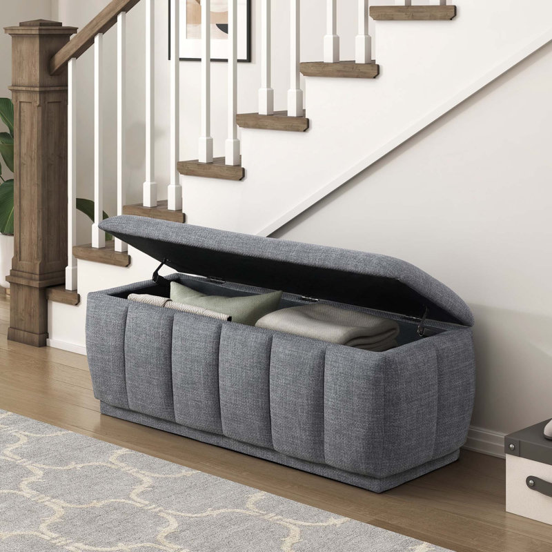 Banc de rangement en tissu Modern, Gris