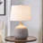 23.5" Farmhouse Resin Table Lamp with USB Type-C Ports and 3-Way Dimmable Light
