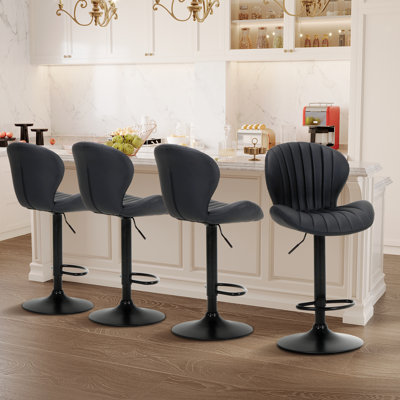 Inona Swivel Faux Leather Yes Bar Stool