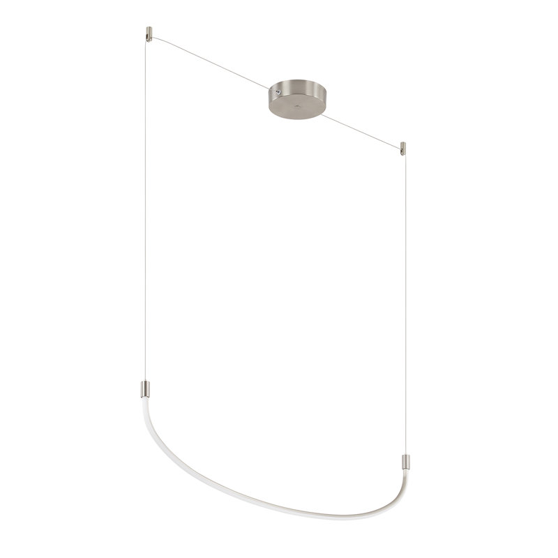 Talis 1 - Light LED Unique / Statement Pendant, Brushed Nickel, 11.75" H x 47.25" W x 0.88" D