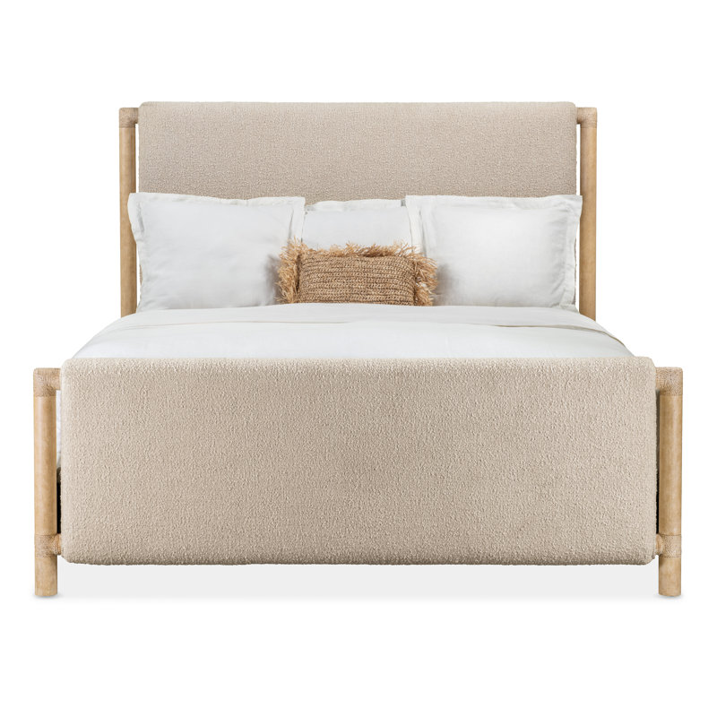 Retreat Queen Upholstered Panel Bed, Brown/Beige