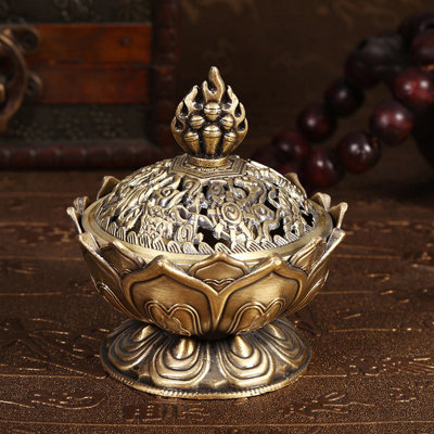 Vintage Backflow Smoke Incense Burner Stick Cone Holder Home Decoration Hot (Bronze)