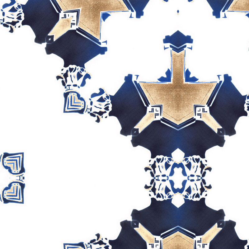 Eva | Diamond Pattern Wallpaper , Blue/Navy/Tan/Beige/White