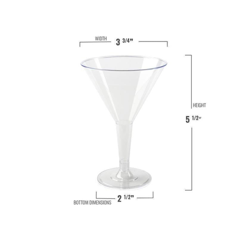 6 oz. Clear Plastic Martini Glasses