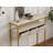 Menendez Modern Console Table, Travertine Color, 39.4 x 35.4 x 13.4 inches | 100% Melamine Coated Particle Board, Thickness: 0.7 inches | Push to Open Doors | Stylish & Functional Storage for Living Room or Entryway
