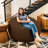 Big Joe Fuf 5Ft Oversized Foam Bean Bag Chair with Removable Cover for Kids, Teens, Adults, Cocoa Lenox, Durable Woven Polyester, 5 foot Large Reading and Gaming Seat-40160729