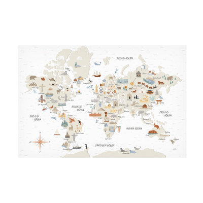 Around The World I by Laura Marshall - Wrapped Canvas Graphic Art