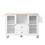 Chariot de rangement mobile pour îlot de cuisine sur roulettes avec plateau Dropleaf, porte-serviettes / épices, 2 tiroirs, armoire 2 portes, blanc