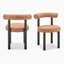 Isla Upholstered Fabric Dining Chairs Black Legs - Bold Sculptural Silhouette Design-365734844