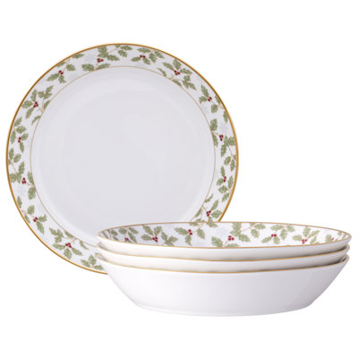 Ensemble de 4 bols Noritake Holly & Berry Gold, 9,75 po, 43 oz