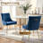 Velvet Upholstered Side Chair With Gold Legs -58014390-5490006