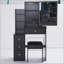 Ensemble de coiffeuse compact et pratique avec très grand miroir coulissant et rangement multicouche pour les petits espaces-1012805575