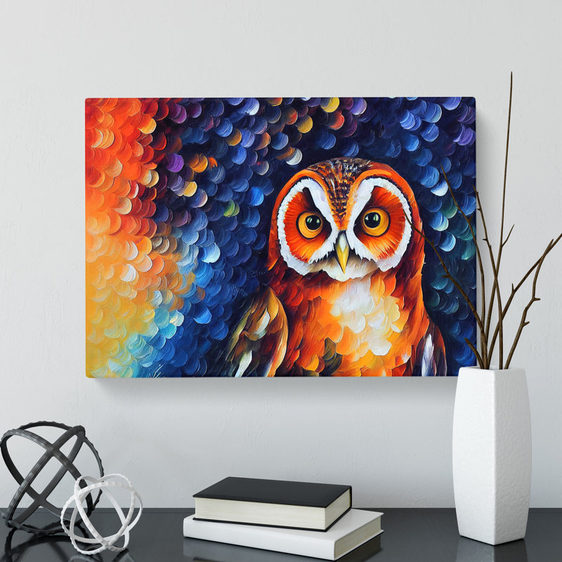 Owl Painting Vol.3 Abstract - Wrapped Canvas, 40cm H x 60cm W x 3cm D