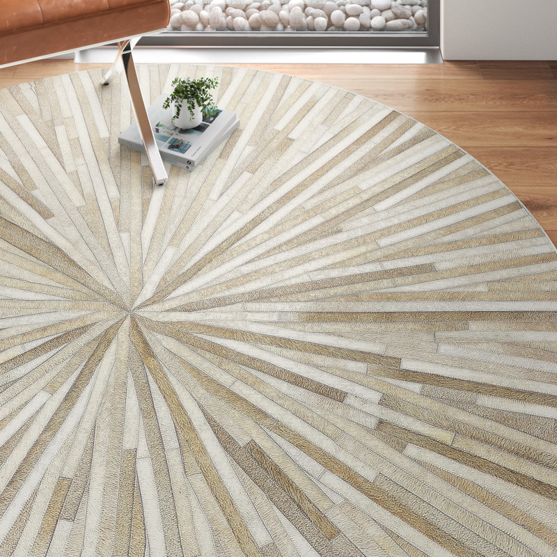Tapis en cuir de vache Zehner, Rond 6 pi