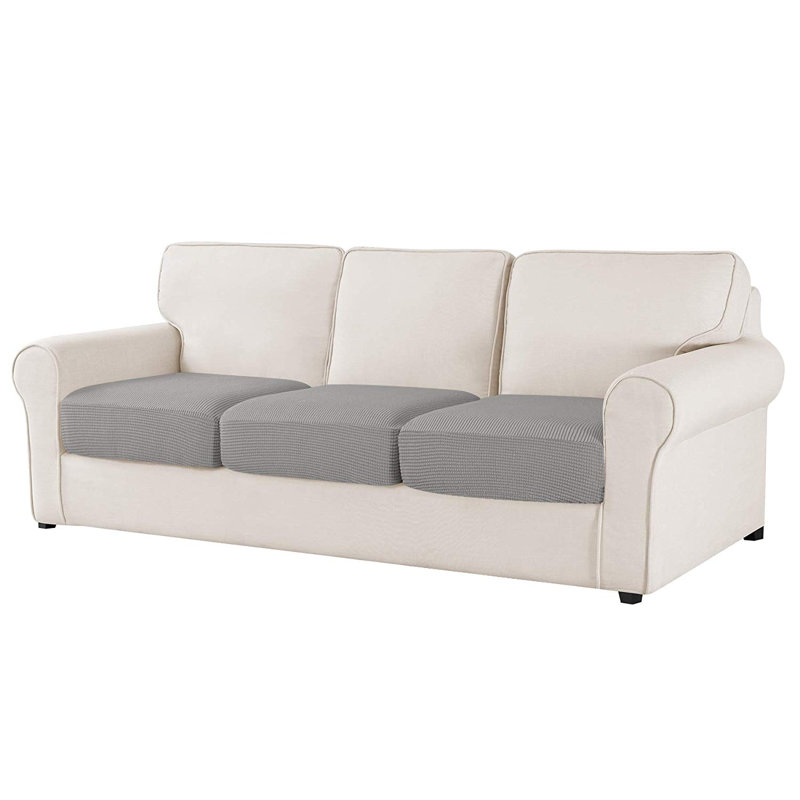 Housse de coussin texturée, Gris clair