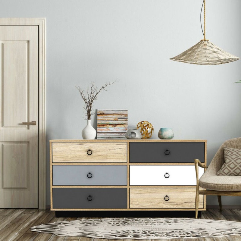 Commode double 6 tiroirs Kalmar