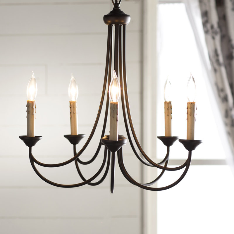 Polito 5 - Light Dimmable Chandelier, Oiled Bronze