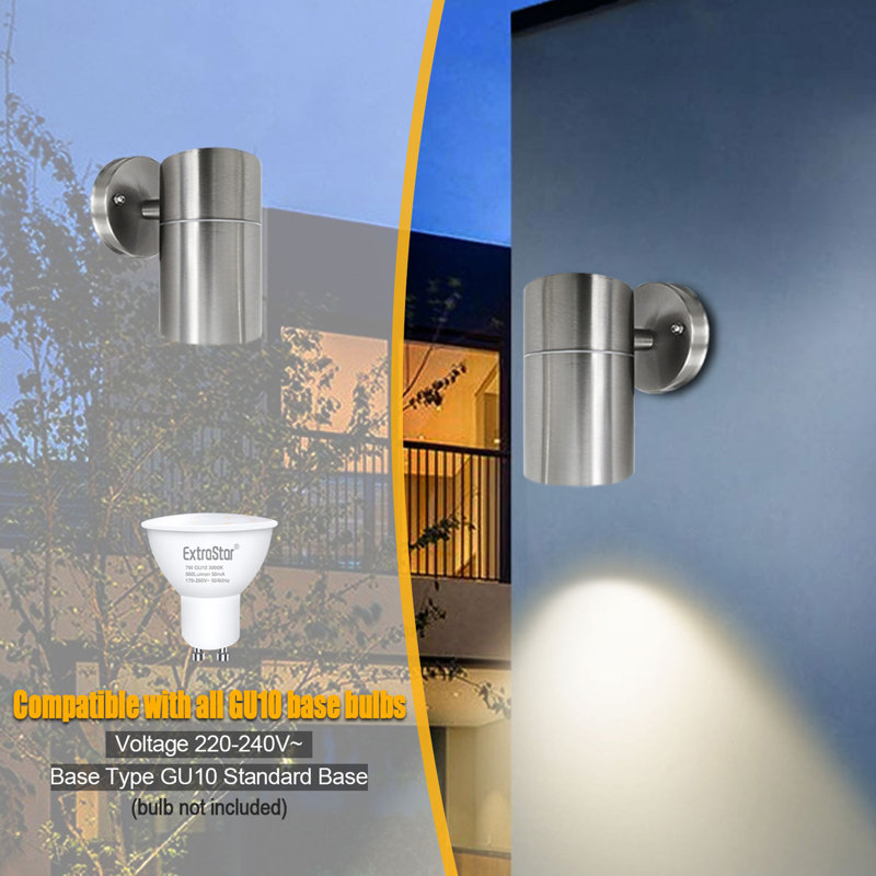 2 - Bulb Outdoor Sconce, Silver